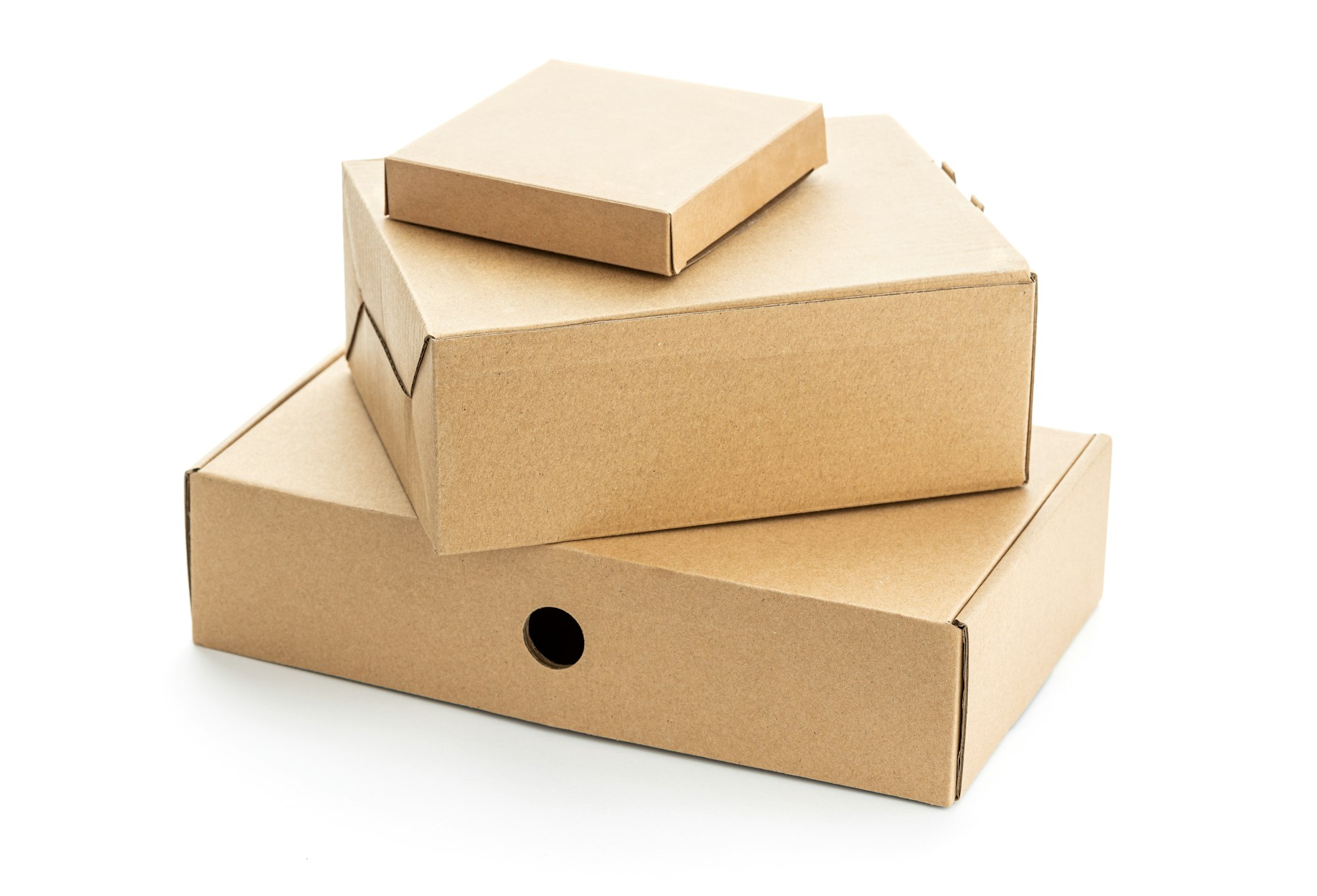 Group of stacked cardboard box